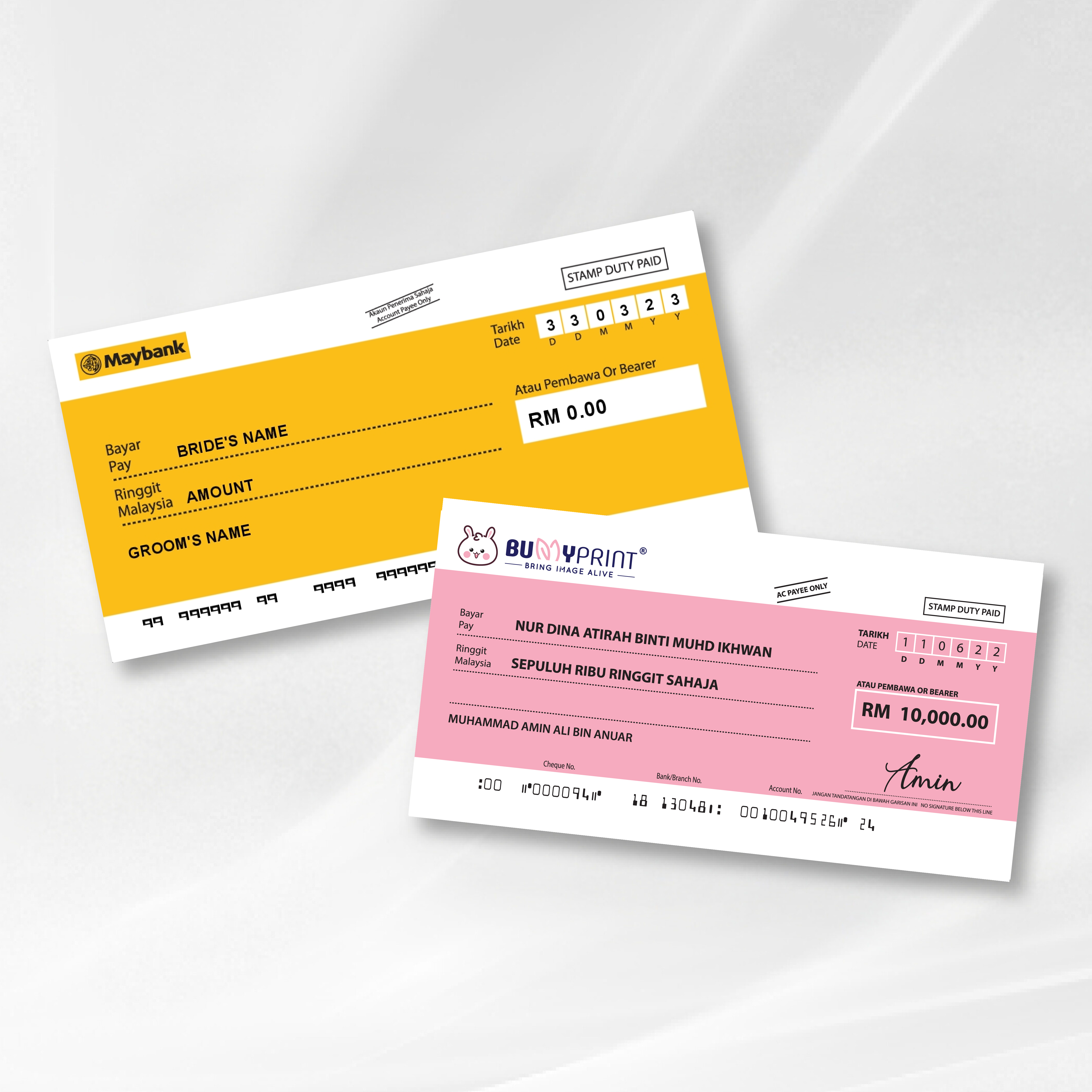 Mock Up Cheque